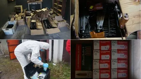 Policja ujawniła w prywatnym garażu wielki arsenał broni i amunicji