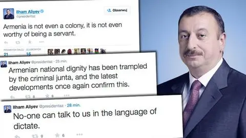 Ilham Alijew na Twitterze: Armenia nie jest nawet kolonią