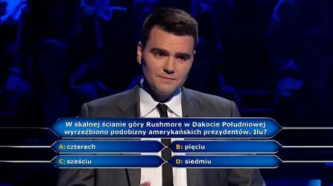 "Milionerzy": ilu amerykańskich prezydentów ma wyrzeźbione podobizny na ścianie góry Rushmore?