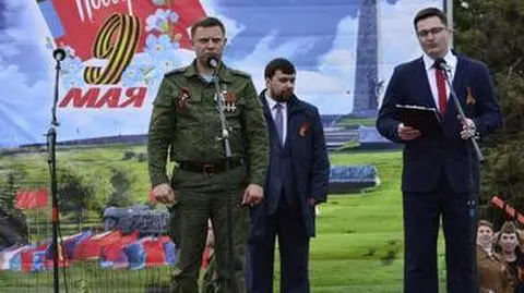 Obchody Dnia Zwycięstwa rebeliantów na strategicznym szczycie Sawur-Mohyła 