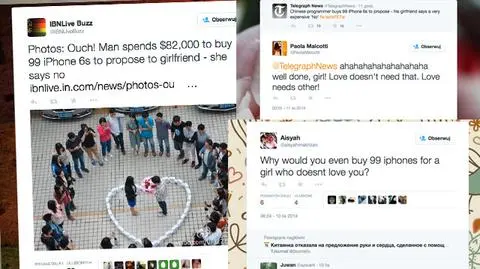 99 smartfonów nie wystarczyło. Wybranka serca powiedziała "nie"