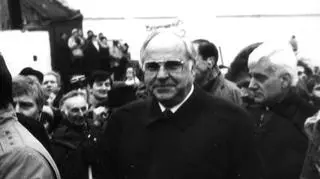 Kanclerz Helmut Kohl podczas spotkania w Krzyżowej