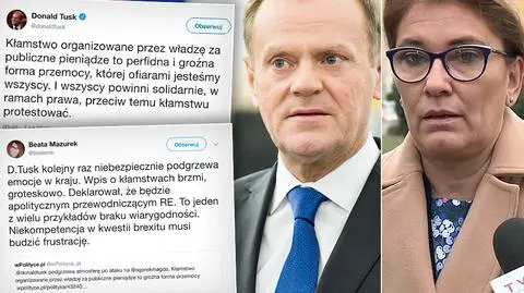 Tusk pisze o kłamstwie za publiczne pieniądze, Mazurek odpowiada