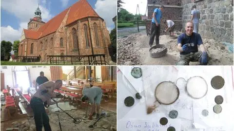 Jajko ze średniowiecza i zabytkowe monety. Odkrycie pod posadzką kościoła
