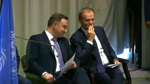 Andrzej Duda i Donald Tusk podczas 73. sesji Zgromadzenia Ogólnego ONZ