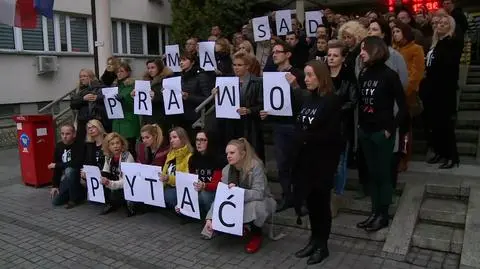 Protest sędziów pod Sądem Okręgowym w Krakowie