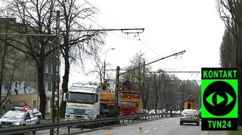 Przewrócona trakcja zablokowała Gdynię