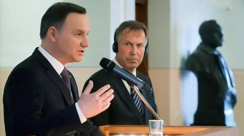 Andrzej Duda podczas wystąpienia w Norweskim Instytucie Noblowskim w Oslo