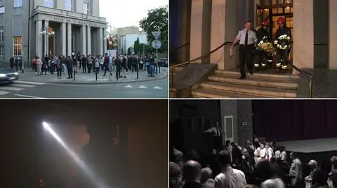 Ćwiczenia przeciwpożarowe w teatrze w Częstochowie