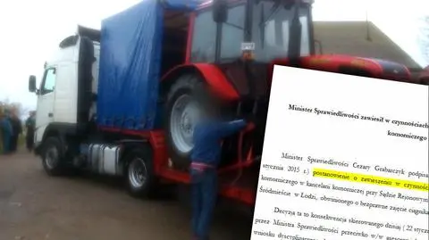 Asesor komorniczy, który niesłusznie zabrał ciągnik został zawieszony