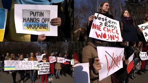 "Ta wojna już trwa". Rosjanie, Ukraińcy i Polacy na proteście w Poznaniu