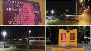 Policja poszukuje osoby, która oblała pomnik farbą