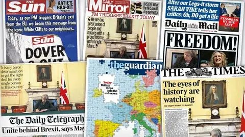 Brytyjska prasa o rozpoczęciu przez Londyn Brexitu
