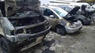 4 samochody spłonęły na terenie jednej z gdańskich firm