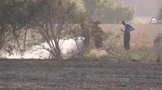 40 strażaków gasiło pożar rżyska
