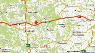 A2 jest zablokowana w kierunku Świecka