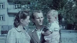 Adam Glapa z żoną i synem