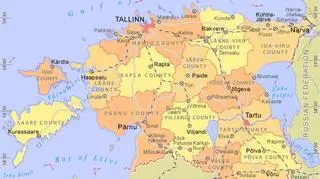 Administracyjna mapa Estonii (Estonica.org)