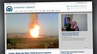 Agencja Anadolu informuje o wybuchu gazociągu Baku-Tbilisi-Erzurum 
