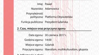 "Akt zgonu politycznego" 