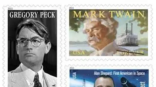 Aktor, kosmonauta, pisarz i animowane postaci - gwiazdy znaczków w USA (fot. USPS)