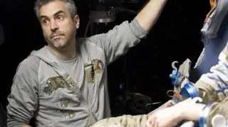 Alfonso Cuarón na planie "Grawitacji"
