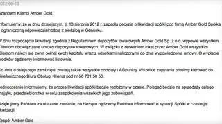 Amber Gold, oświadczenie z 13
