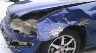 Auto pana Krystiana po kolizji