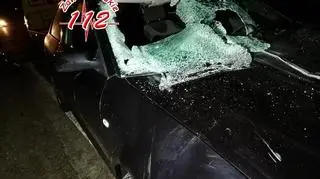 Auto uszkodzone w zderzeniu z koniem