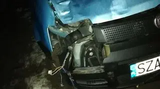 Auto uszkodzone w zderzeniu z koniem