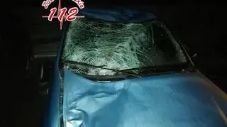 Auto uszkodzone w zderzeniu z koniem