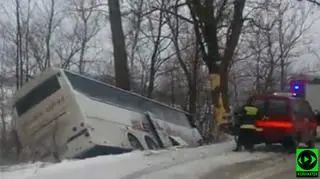 Autobus uderzył w drzewo