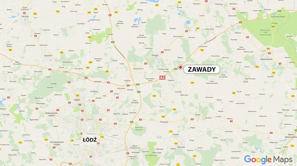 Autokar wpadł do rowu na A2