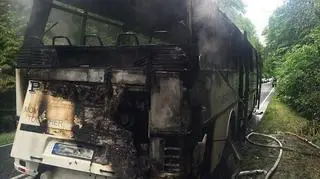 Autokar zapalił się w poniedziałek wieczorem 