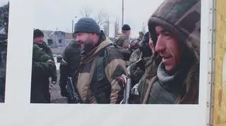 Baner poświęcony "rosyjskiemu zwycięstwu" w Debalcewem