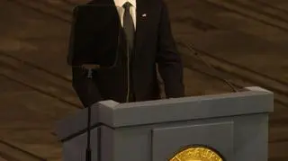 Barack Obama w czasie przemówienia po odebraniu nagrody 