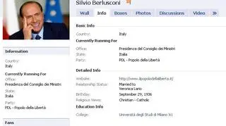 Berlusconi ma profil na portalu społecznościowym