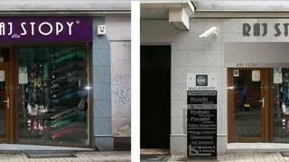 Białe litery na fioletowym tle ustępują literom metalowym