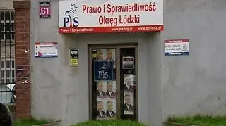 Biuro PiS w Łodzi, fot. TVN24