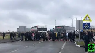Blokada przejścia granicznego w Hrebennem 