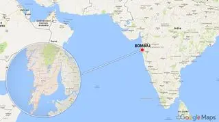 Bombaj leży na zachodzie Indii
