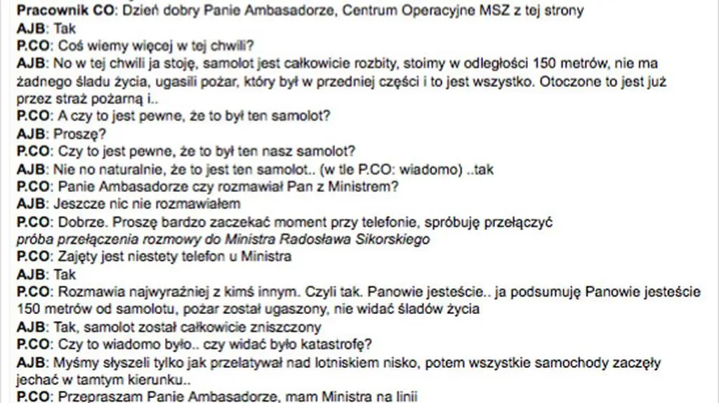 Cała treść rozmowy (msz