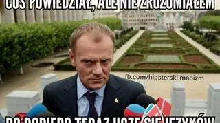 Coś powiedział, ale nie zrozumiałem, bo dopiero teraz uczę się języków