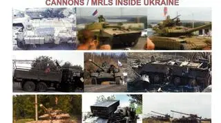 Część prezentacji dotycząca rosyjskiego uzbrojenia w Donbasie