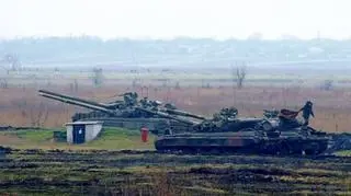 Czołgi podczas ćwiczeń pod Dniepropietrowskiem