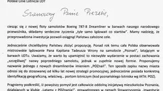 Czy samolot dostanie imię POZnań?