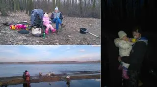 Dawid Mucha z żoną Michaliną i córką Nadią na łowach