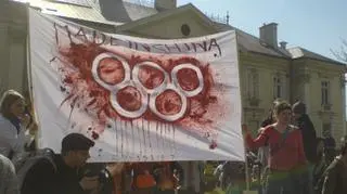 Demonstranci zachęcali do bojkotu chińskich produktów (fot. internauta Tomasz)