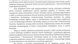 Dezyderat przyjęty przez komisję