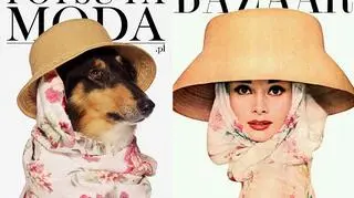Diana wystylizowana na Audrey Hepburn z okładki "Harper's Bazaar"